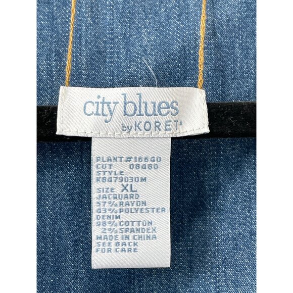 Vintage 90s City Blues By Koret Denim Vest Size XL Jacquard Deadstock NEW - Picture 4 of 9